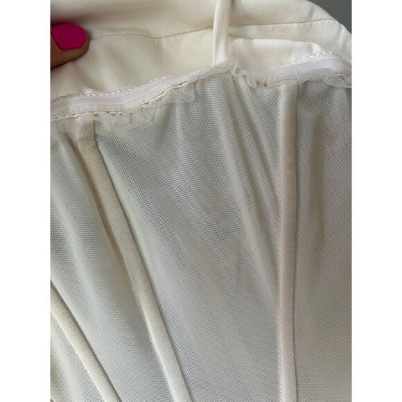 BCBGMAXAZRIA Oly Corset Tulle Gown Gardenia Womens Size 2 - Picture 7 of 9
